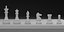 Chess pieces with rigged and posed figurines