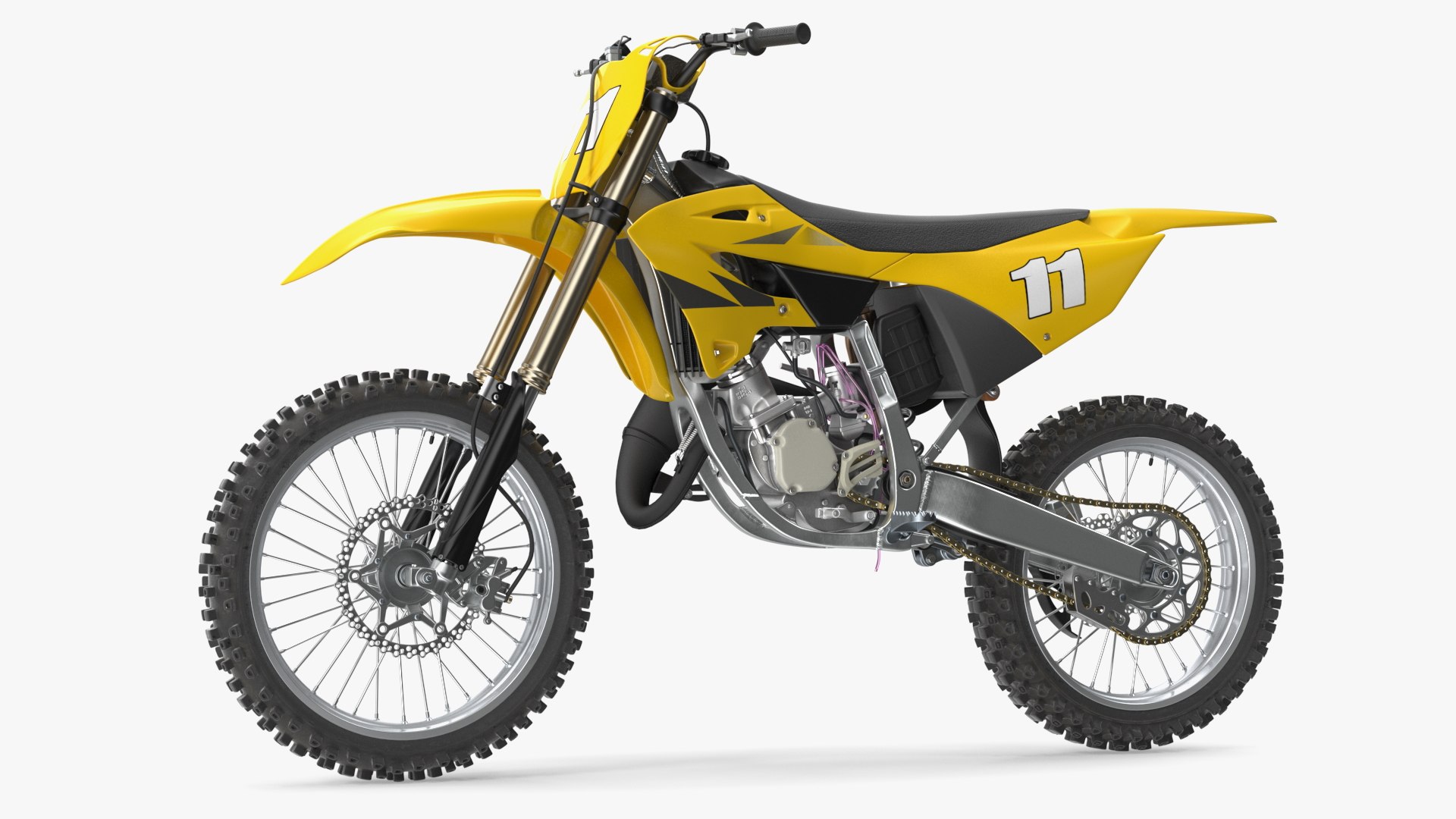 Motocross Motorcycle Rigged 3D model preview