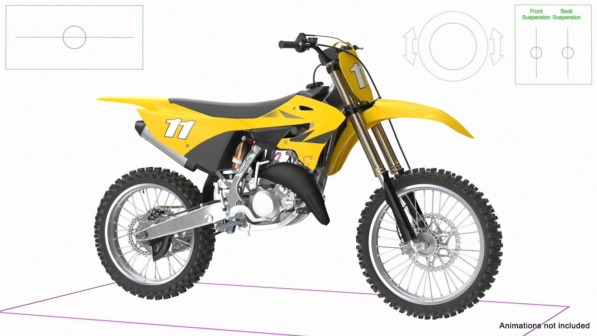 Motocross Motorcycle Rigged 3D model