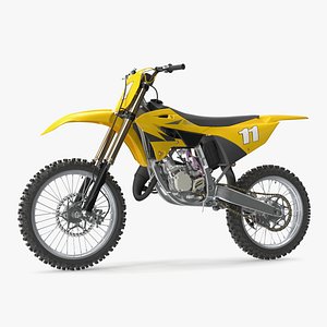 Motocross Motorcycle Rigged 3D model