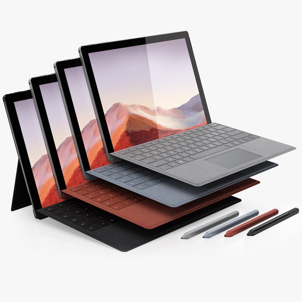 Microsoft Surface Pro 7すべての色3Dモデル - TurboSquid 1468326