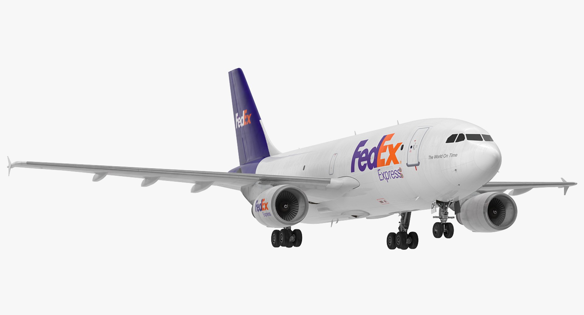 Airbus A310-300F Cargo Aircraft FedEx 3D model preview