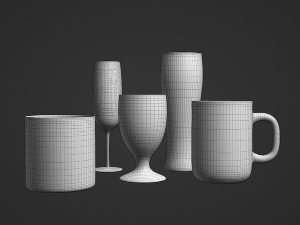 modelo 3d Glassware Collection Set - TurboSquid 2039773