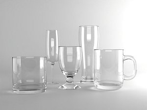 3D Glassware Collection Set