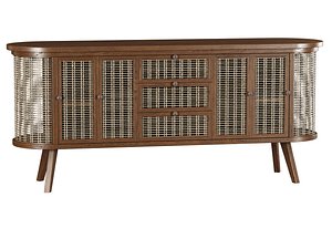 Noa wooden rattan cabinet NR37 by Bpoint Design 3D