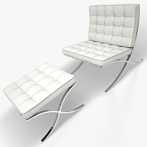 3d barcelona chair stool