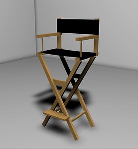3d model director chair silla cine