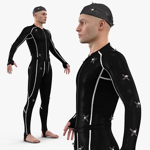 Studio Mocap Suit on Male Actor Black