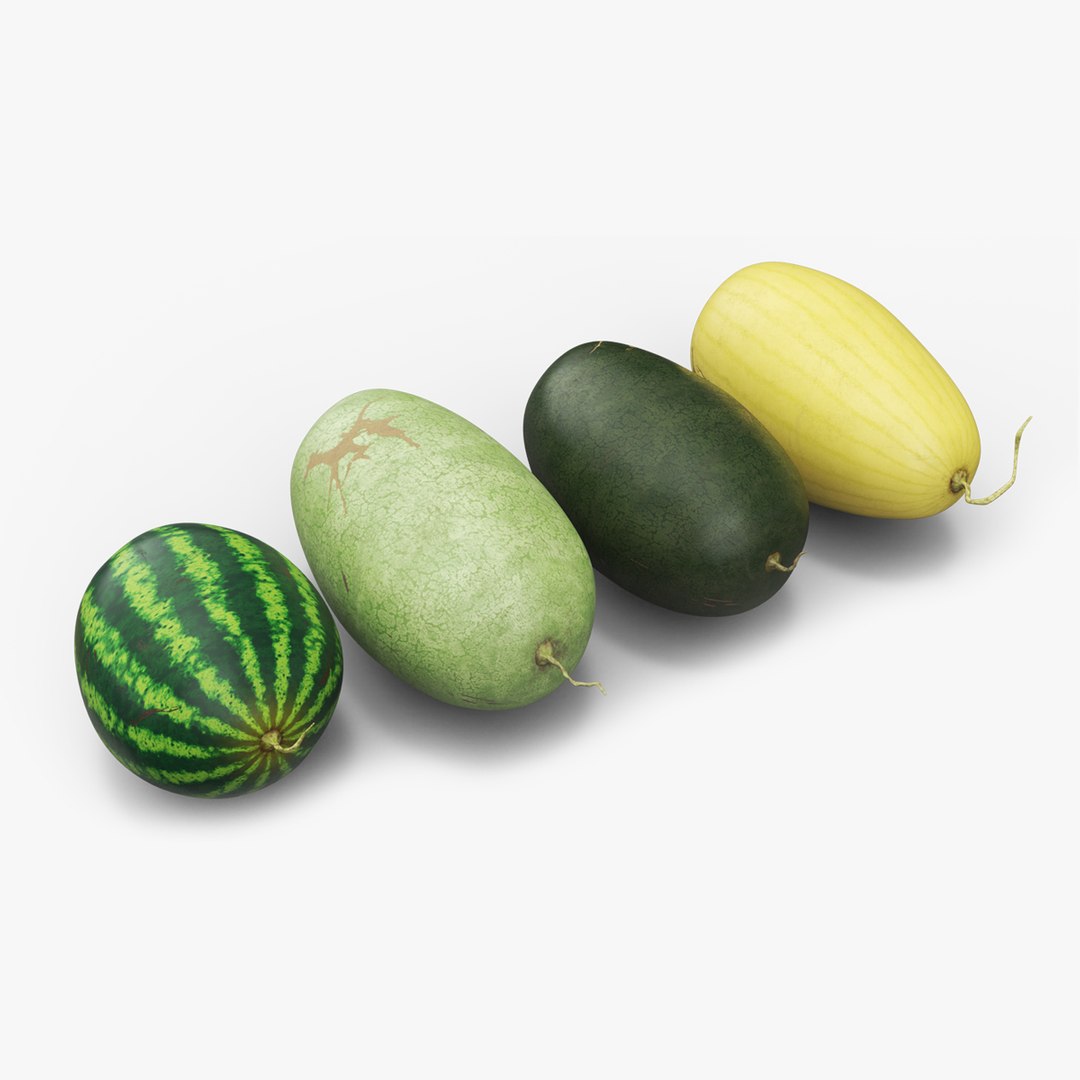 Watermelons Set 3D model preview