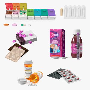 Pills Packs Collection 5 3D model
