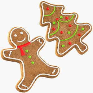 Two Detailed Gingerbread Cookies
