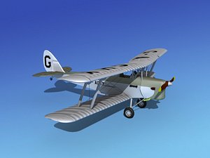 3d model tiger moth dehavilland