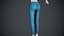 Pantalones vaqueros rasgados azul claro femenino estilo 2