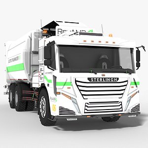 3D Electric Garbage Truck Unit Blend