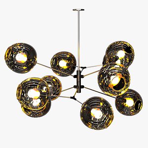 Modern Nordic Molecular Chandelier - Glass Ball Pendant Light 3D model