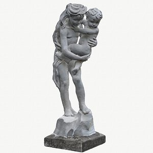 Sculpture "Girl with a child going through the stream"