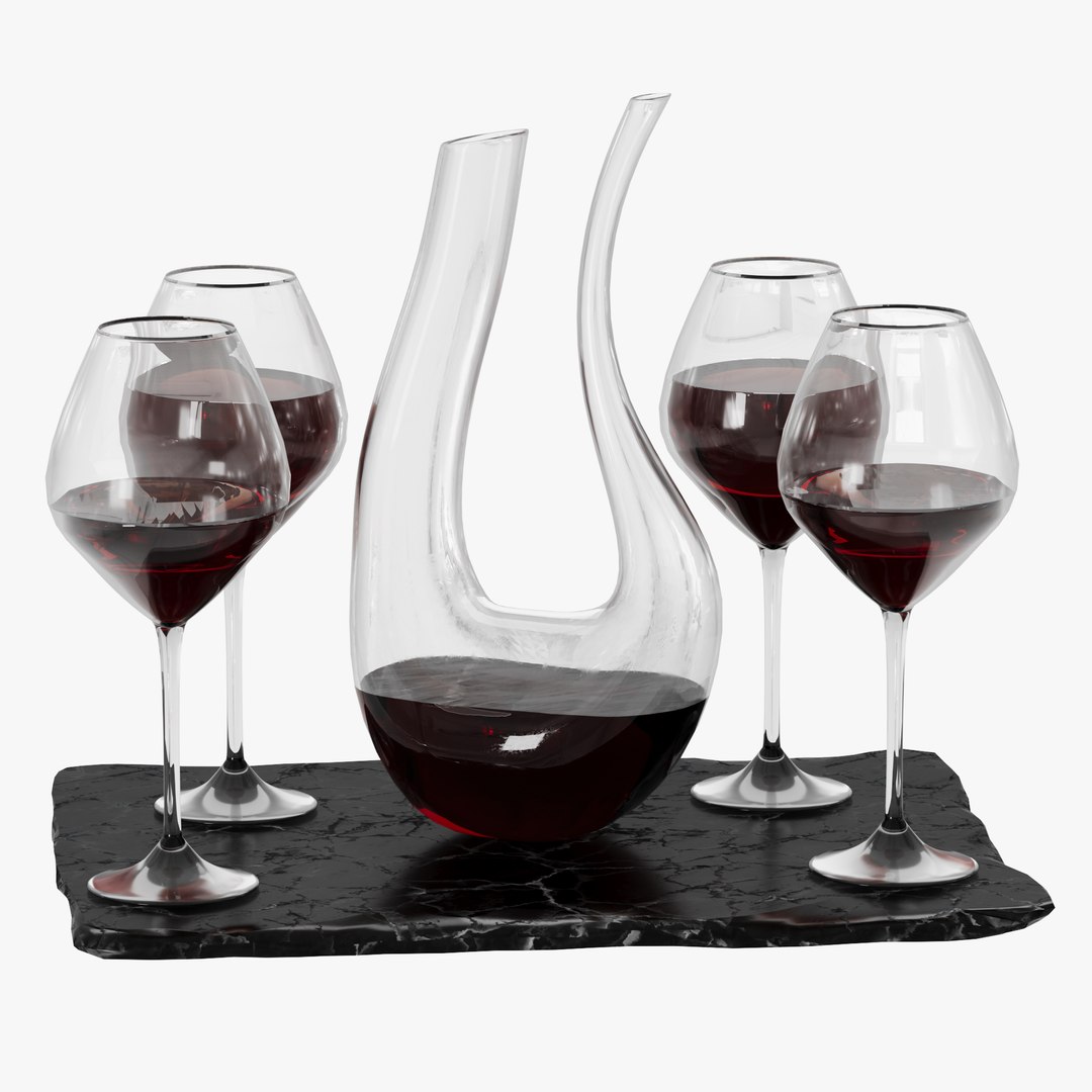 3D N4 Crystal Glass Wine Decanter with Glasses https://p.turbosquid.com/ts-thumb/Ek/Ysopi8/LA/11/jpg/1747306230/1920x1080/fit_q87/3aa609753145171d084ba9bb12127394a301e199/11.jpg