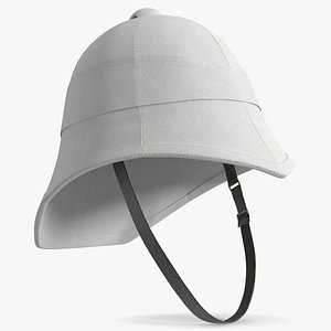 3D British Colonial Pith Helmet White