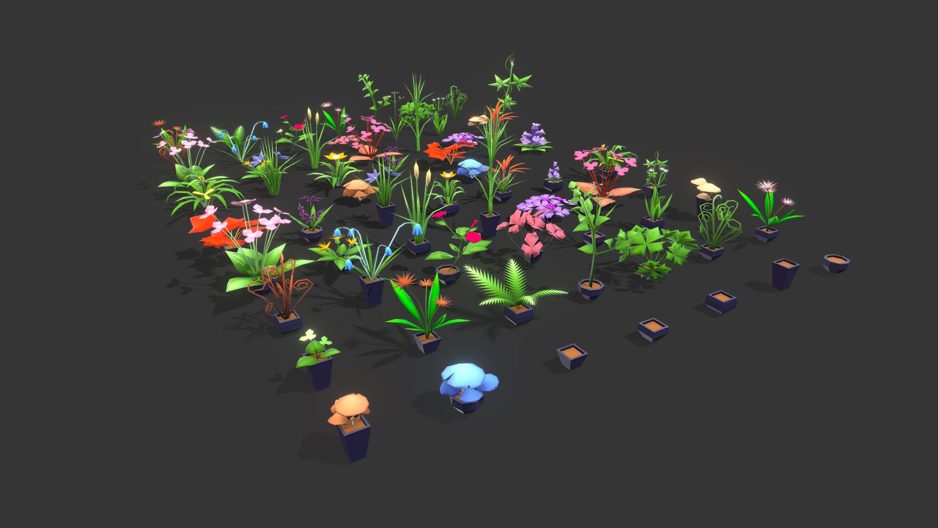 3D model Stylize Low Poly Plants and Flowers Pack - TurboSquid 1983306