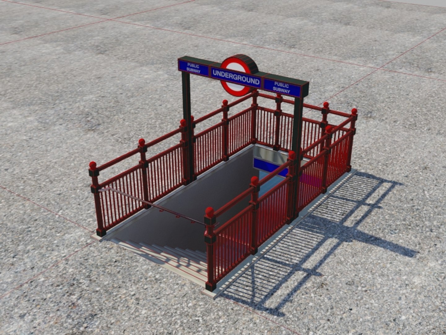 underground entrance london 3d 3ds