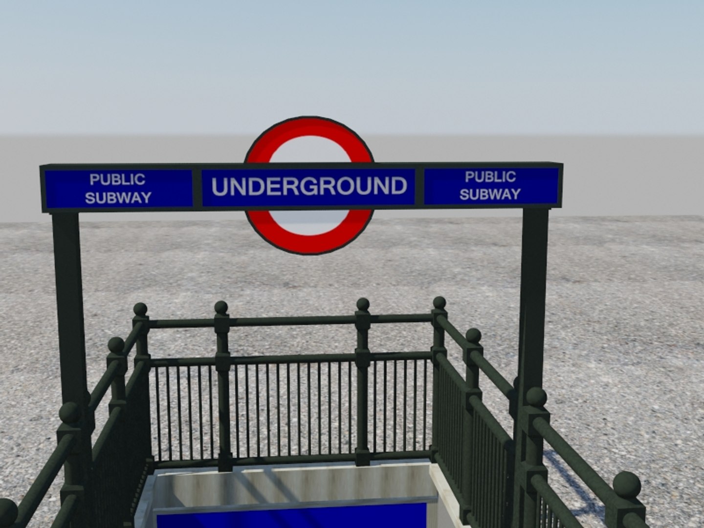 underground entrance london 3d 3ds