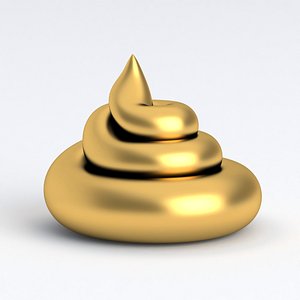 3D Pile of Poo Gold model