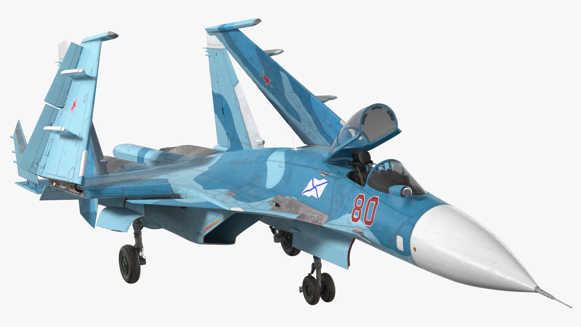 SU 33 Folded Wings 3D model preview