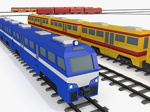 3D train rail - model