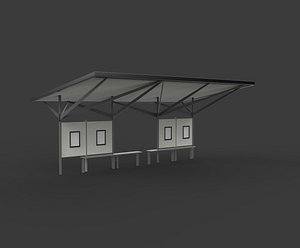 3D Bus Stop 02 3D model model