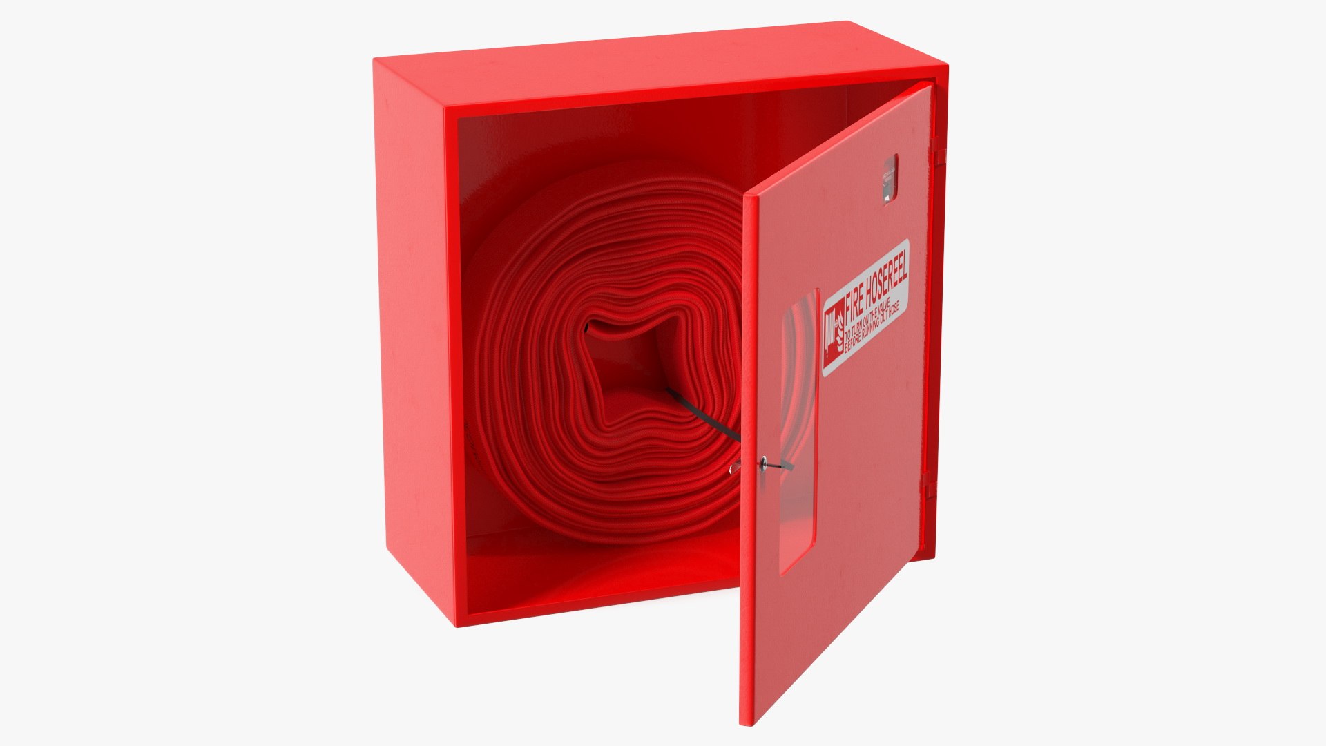 Fire Hose Cabinet Set 3D model preview