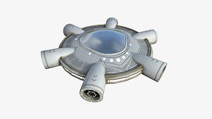 Alien Spaceship UFO J09 Full White - Sci Fi Spacecraft Design 3D model