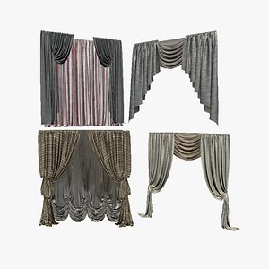 3D PBR Lowpoly Curtains Collection