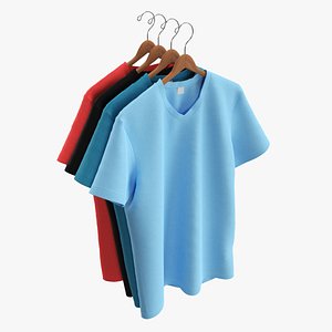 3D Clothing Classic V-neck Men T-shirts on Hanger model