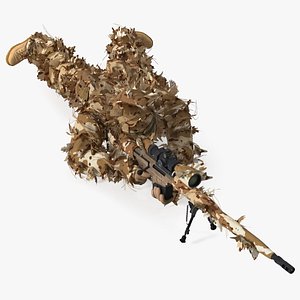 3D Sniper Shooting Position Desert Camo