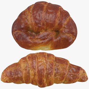 3D model Butter and Margarine Croissant