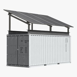 Energy Container with Solar Panel Array White