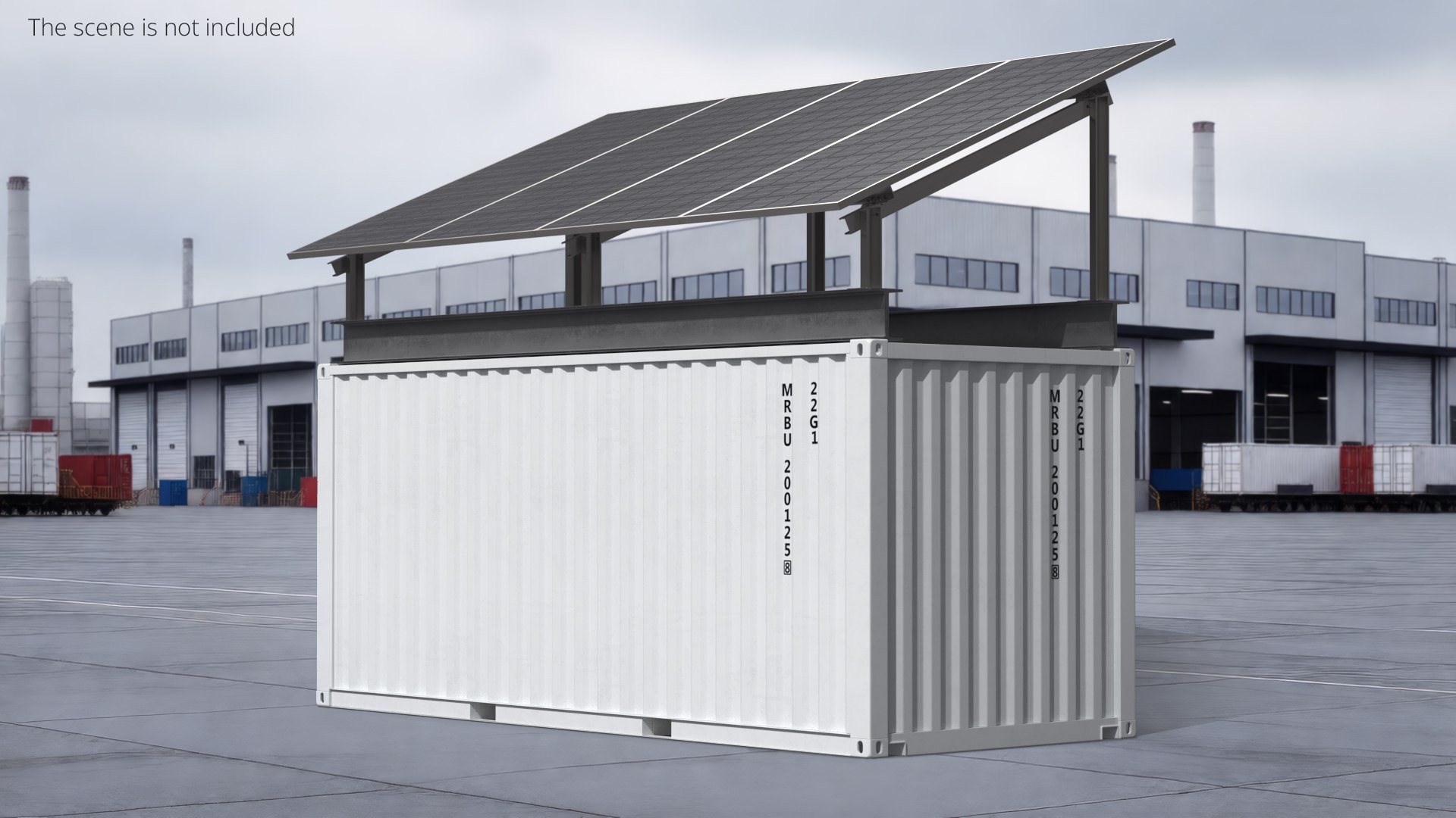 Energy Container With Solar Panel Array White 3D Model - TurboSquid 2508067