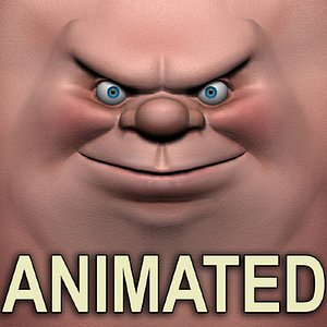 talking cartoon face 3d model