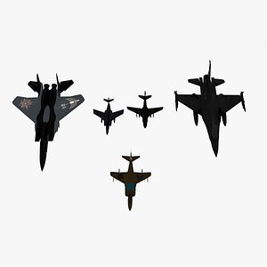 5 Aircraft Pack. Modern Jet Fighters Collection model