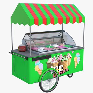 3D Ice Cream Cart - Green