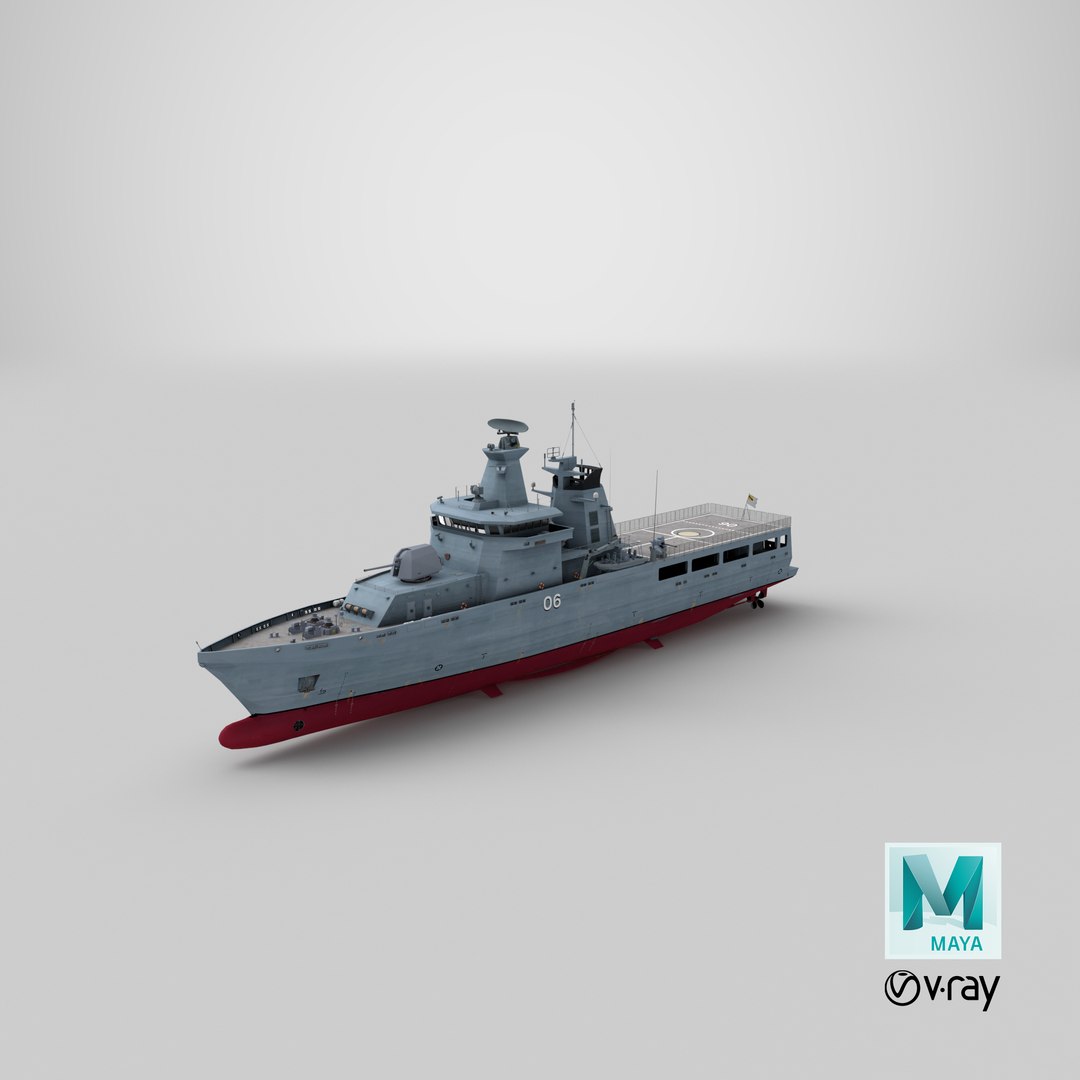 3D Lurssen OPV 80 Patrol Vessel https://p.turbosquid.com/ts-thumb/El/Lt4KpY/Pz/stemcell_maya_vray_render/png/1636562898/1920x1080/fit_q87/cf26218aef4174bc0495855aae5b1a63be9a8464/stemcell_maya_vray_render.jpg