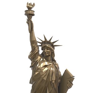 3D brass statue liberty