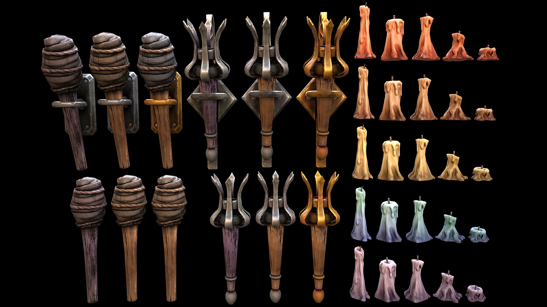 3D Torch and Candles Castle Dungeon Lighting Furniture Set model https://p.turbosquid.com/ts-thumb/El/T3dtcY/11/aaatwotorchandcandles1/png/1786455645/1920x1080/fit_q87/1e23b737ac302eafb43fec9a736449518282257a/aaatwotorchandcandles1.jpg
