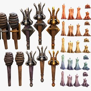 Torch and Candles Castle Dungeon Lighting Furniture Set