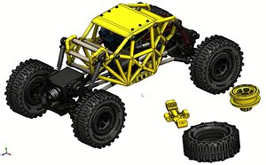3D model RC Off-Road Climbing Car - Shockproof Rock Crawler