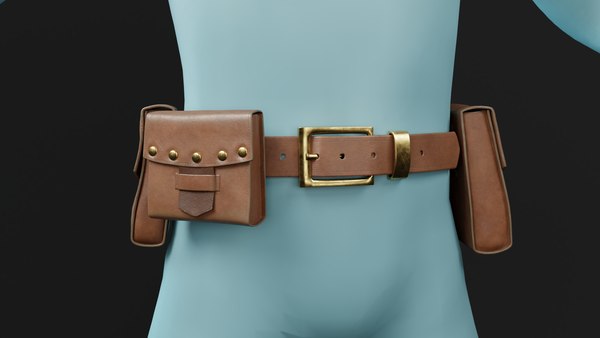 leather belt with pouches