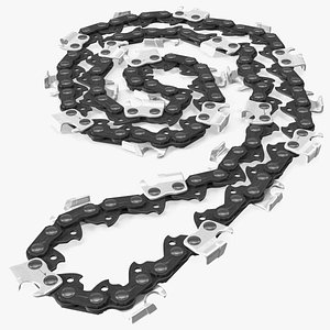 Curled Black Chain for Chainsaw 3D model