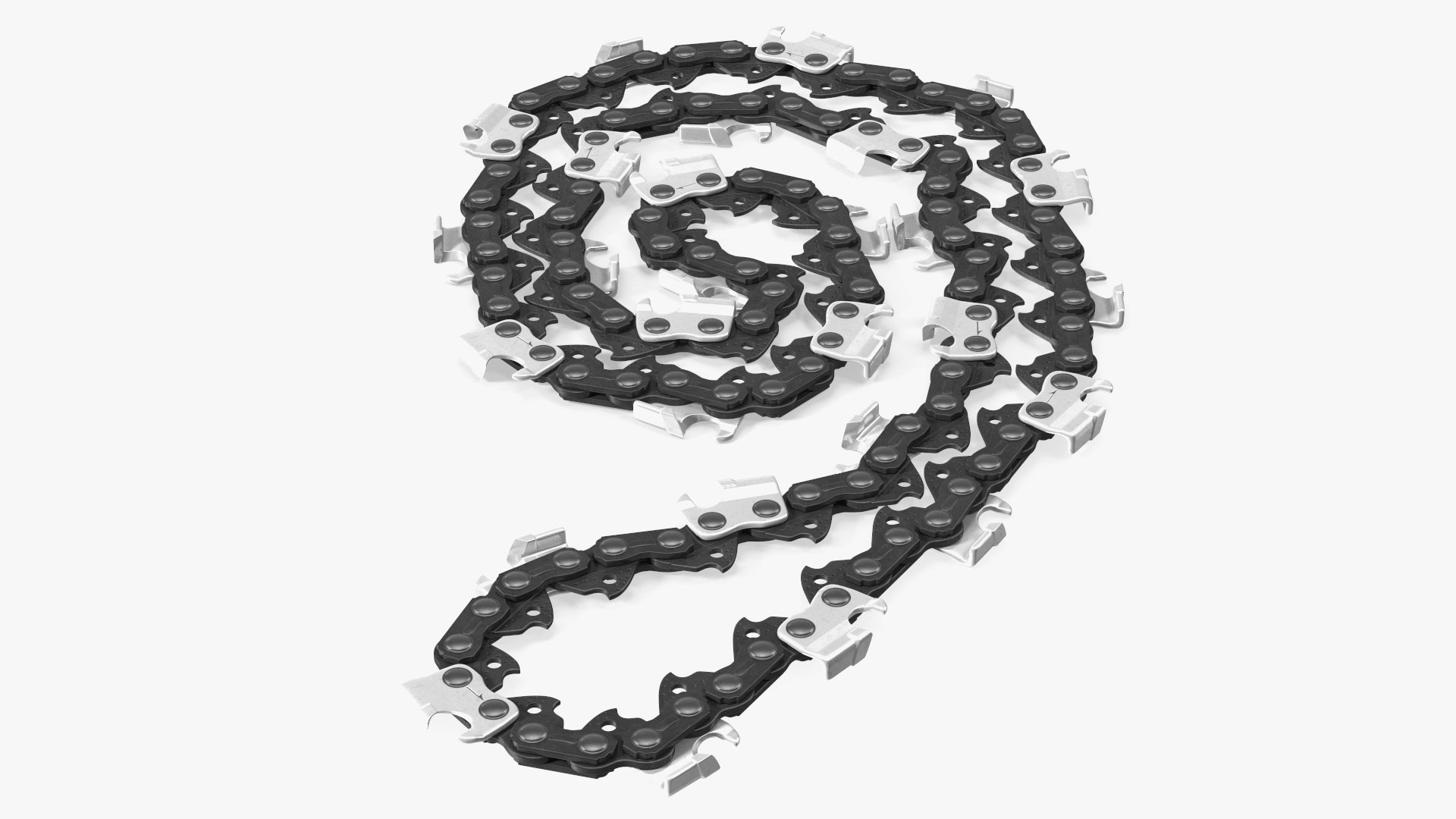 Curled Black Chain for Chainsaw 3D model preview