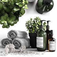 Bathroom decorative set with salt