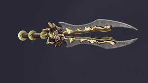 3D sordmbOrnate Fantasy Dual-Blade Sword